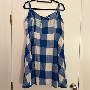 Old Navy Blue and White Checkered Mini Dress
